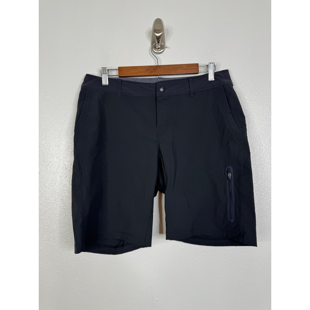 REI Co-op Womens Hiking Shorts Black Grey Size 10 Stretch Outdoor Trail Active